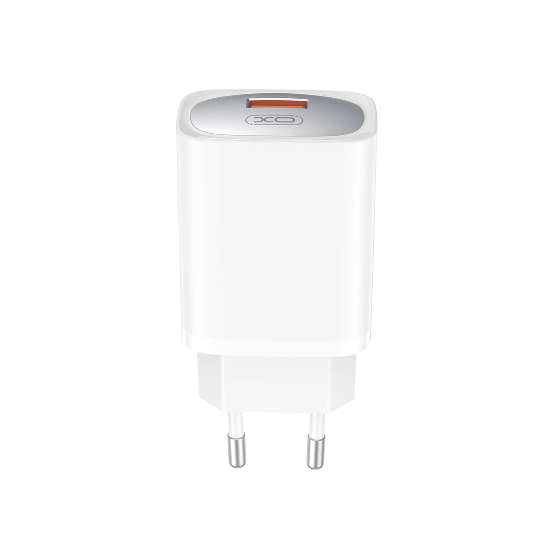 Netwerkoplader met Lightning Kabel XO Design CE19, 18W, 3A, 1 x USB-A, Wit