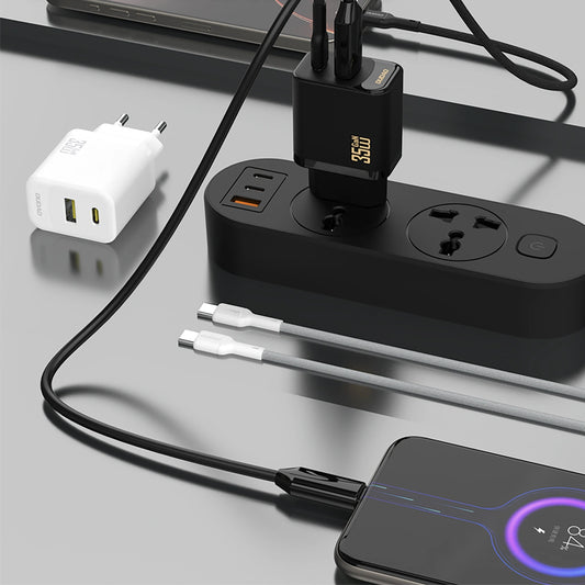 Chargeur réseau avec câble USB-C Dudao A27 Max, 35W, 1 x USB-A - 1 x USB-C, Noir