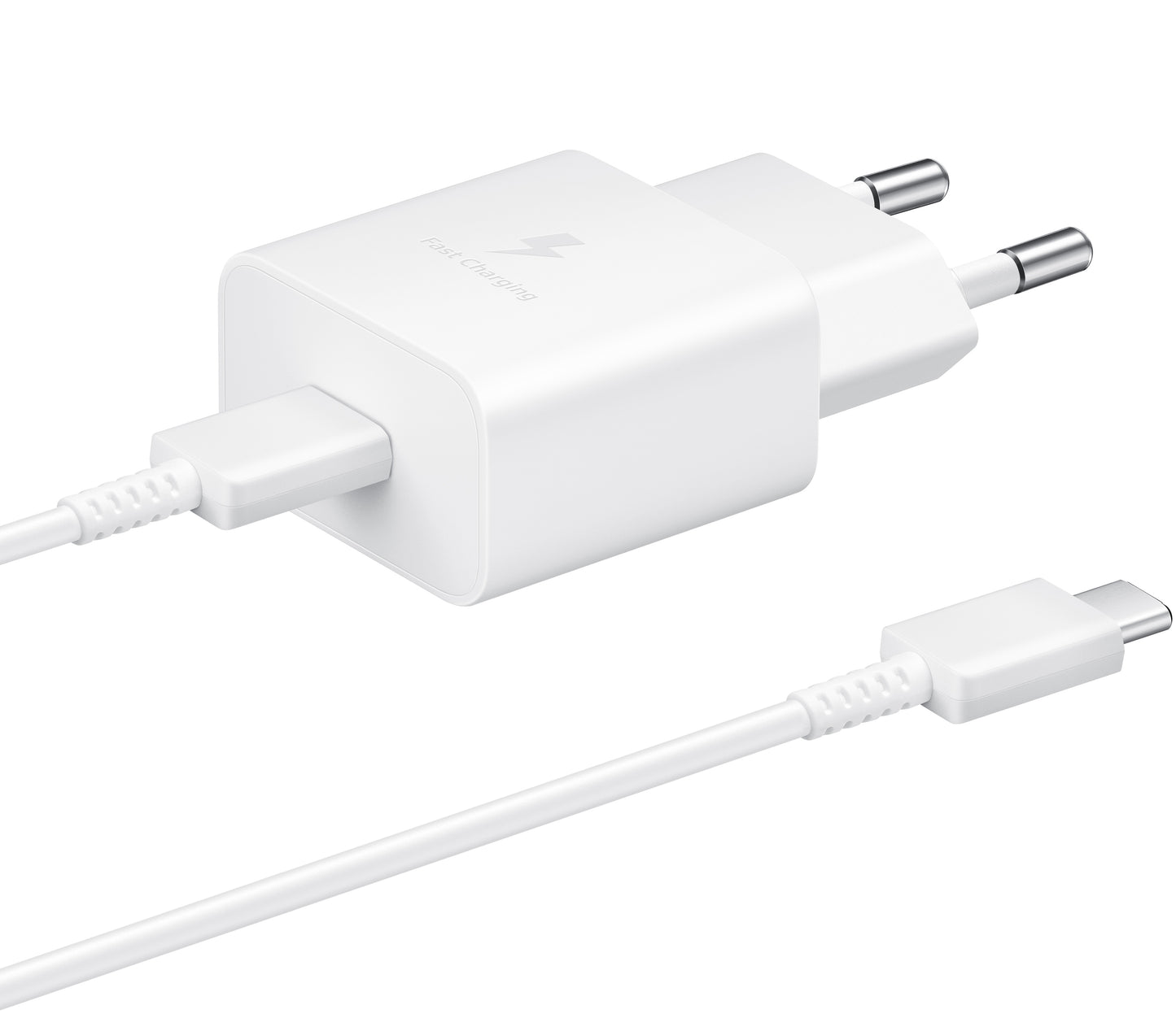 Samsung USB-C Netzwerk-Ladegerät mit USB-C Kabel, 15W, 2A, 1 x USB-C, Weiß EP-T1510XWEGEU