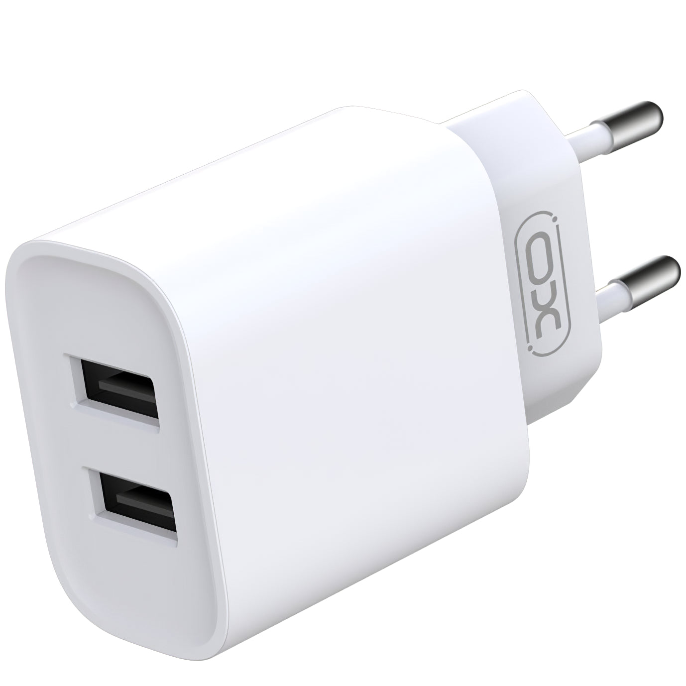 Netwerkoplader met Lightning-kabel XO Design CE02C, 10,5 W, 2,1A, 2 x USB-A, Wit