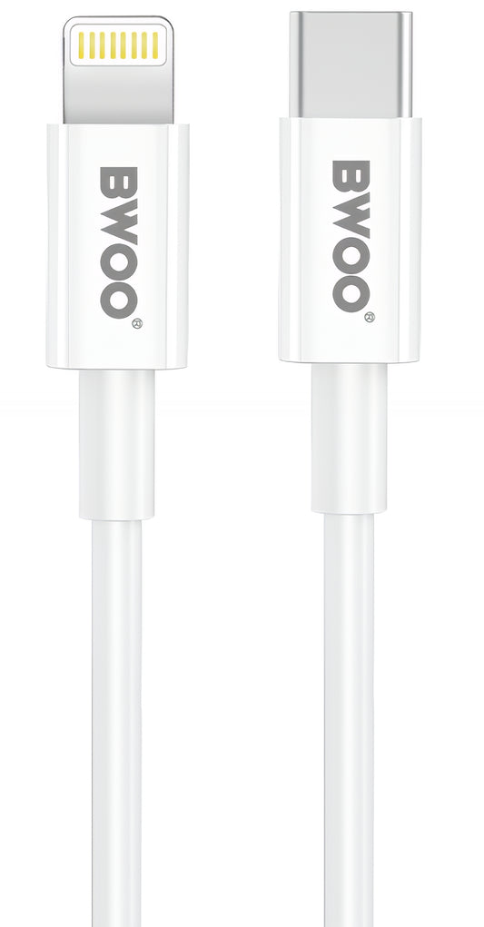 Netzladegerät mit Lightning-Kabel BWOO CDA159, 20W, 3A, 1 x USB-C, Weiß