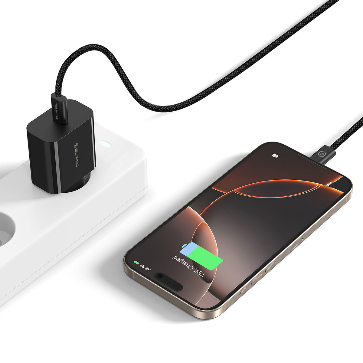 Netzladegerät mit USB-C Kabel Blavec BC-7, 45W, 3A, 1 x USB-C, Schwarz