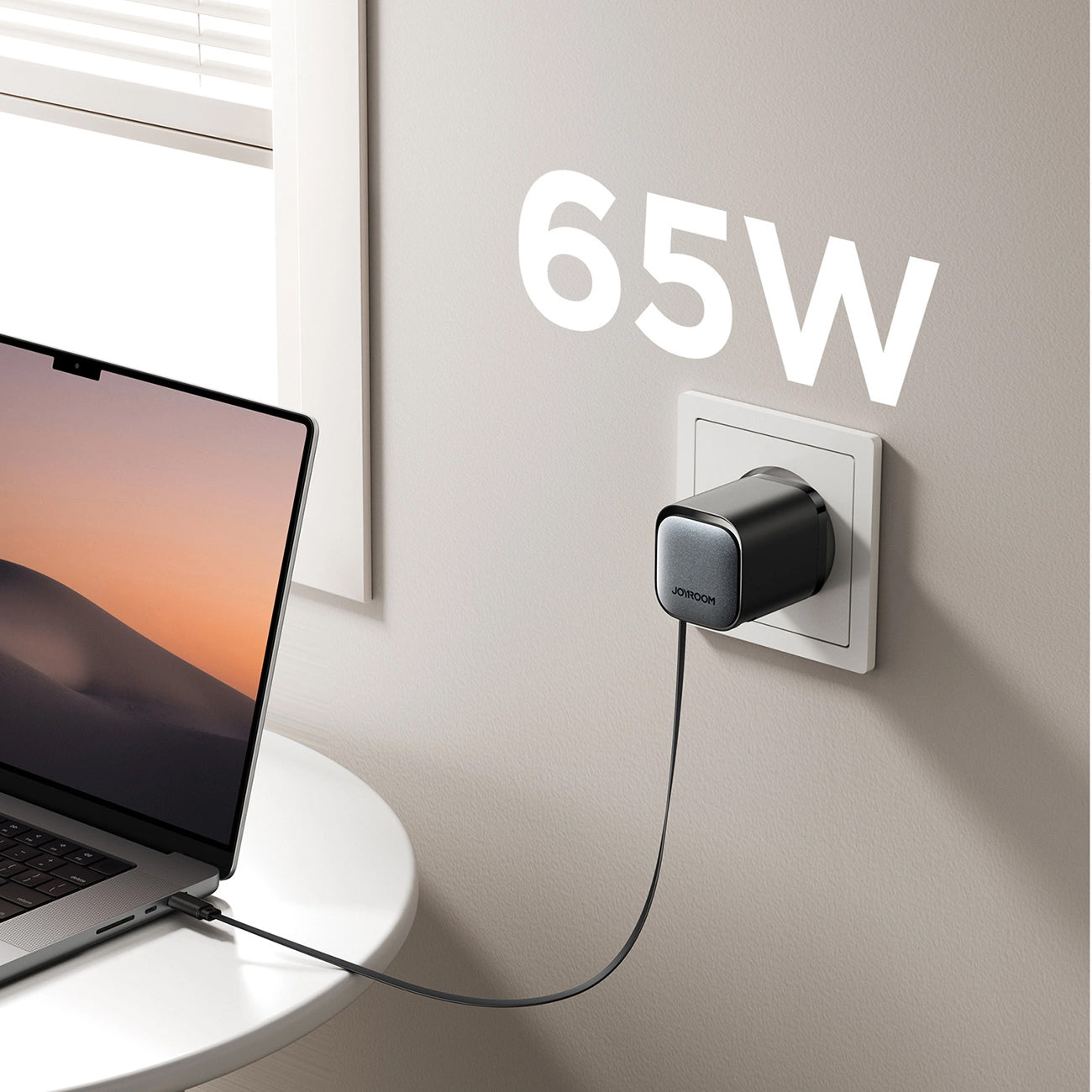 Joyroom JR-TCL02 USB-C kabelnetwerklader JR-TCL02, 65W, 3A, 1 x USB-A - 1 x USB-C, Zwart