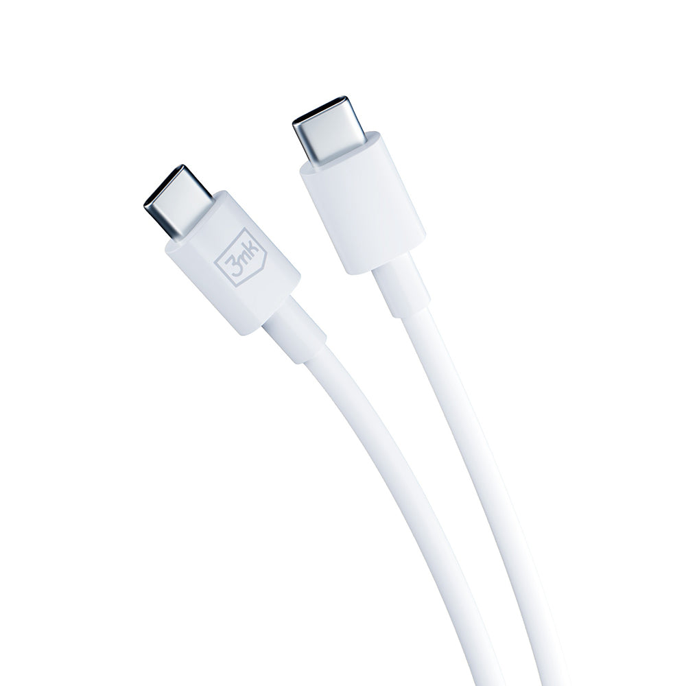 Chargeur réseau avec câble USB-C 3MK Hyper, 25W, 3A, 1 x USB-C, Blanc