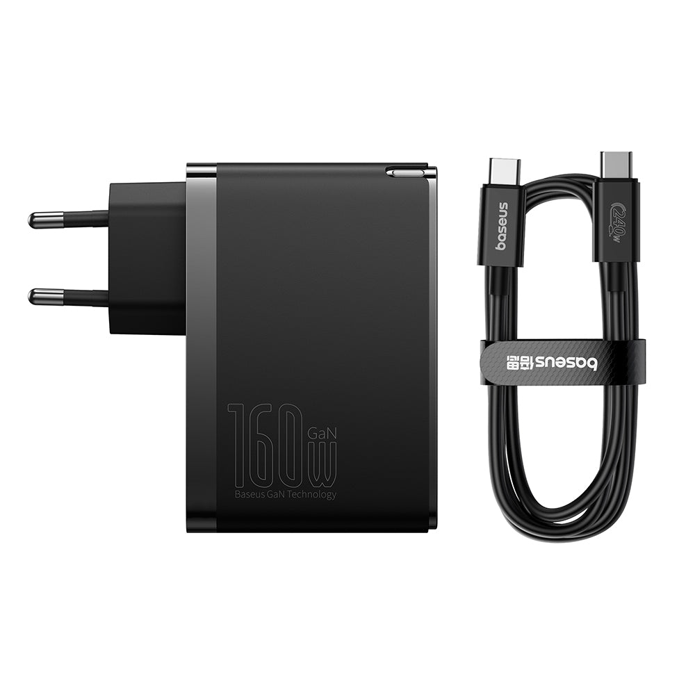 Netzladegerät mit USB-C Kabel Baseus GaN5 Pro, 160W, 5A, 1 x USB-A - 2 x USB-C, Schwarz P10110825113-00