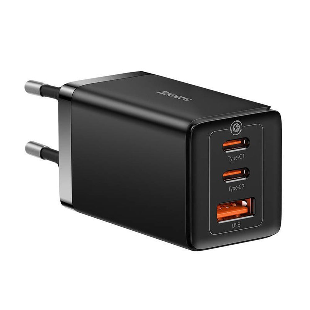 Chargeur Réseau avec Câble USB-C Baseus GaN5 Pro, 65W, 3.25A, 1 x USB-A - 2 x USB-C, Noir C0206500