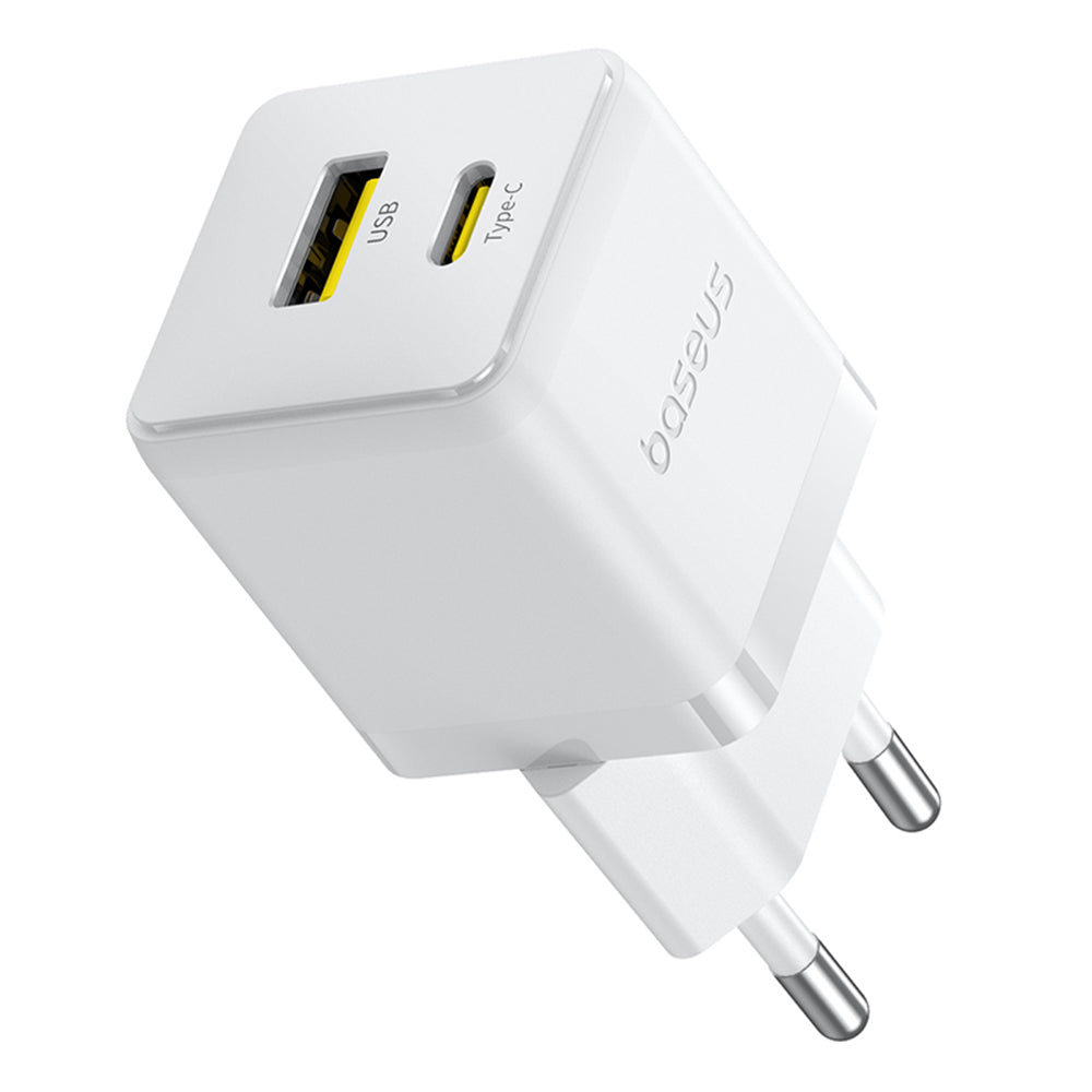 Netwerkoplader met USB-C Kabel Baseus Palm, 30W, 3A, 1 x USB-A - 1 x USB-C, Wit P1011160A213-01