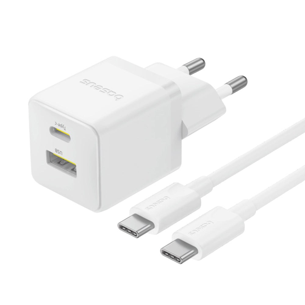 Netwerkoplader met USB-C Kabel Baseus Palm, 30W, 3A, 1 x USB-A - 1 x USB-C, Wit P1011160A213-01