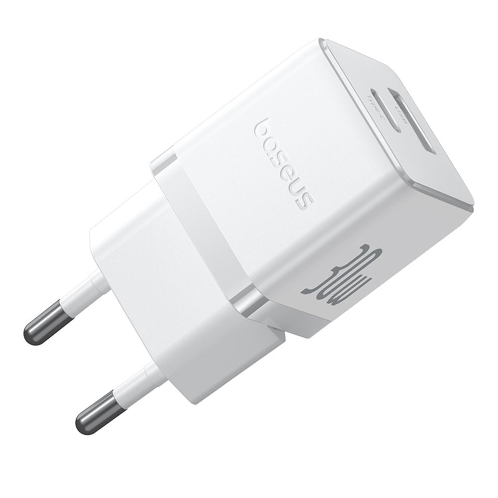 Netwerkoplader met USB-C Kabel Baseus Palm, 30W, 3A, 1 x USB-A - 1 x USB-C, Wit P1011160A213-01