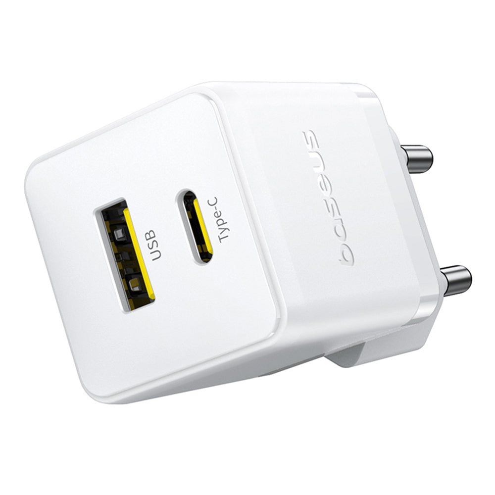 Netwerkoplader met USB-C Kabel Baseus Palm, 30W, 3A, 1 x USB-A - 1 x USB-C, Wit P1011160A213-01