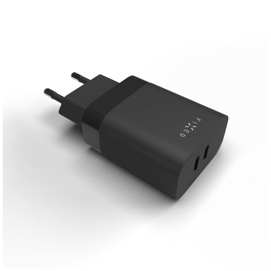 Vaste Netwerkoplader Fixed, 35W, 3A, 2 x USB-C, Zwart