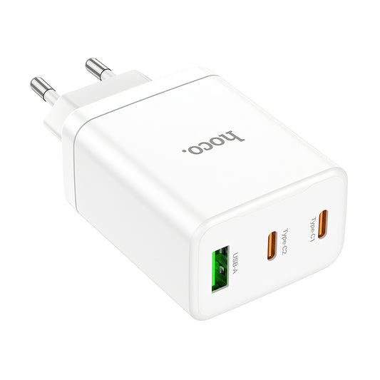 Netwerkoplader HOCO N33, 35W, 3A, 1 x USB-A - 2 x USB-C, Wit