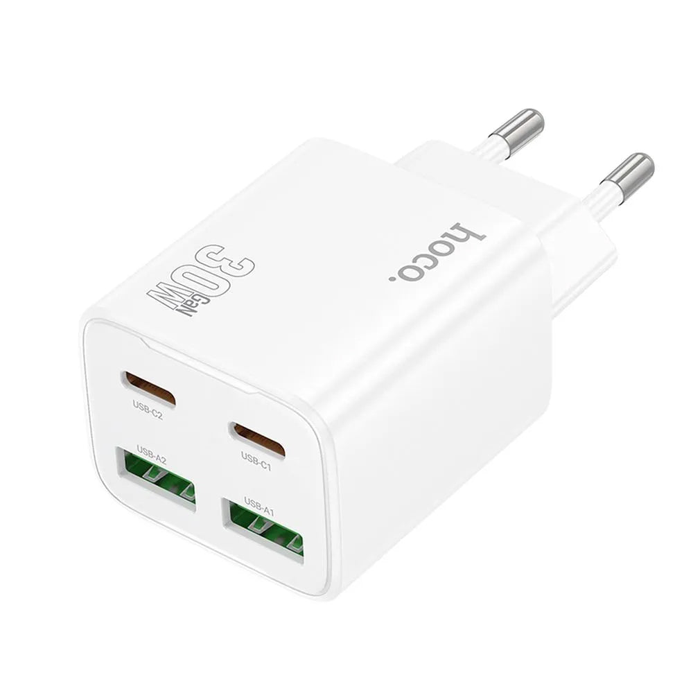 Netwerkoplader HOCO N56, 30W, 3A, 2 x USB-A - 2 x USB-C, Wit