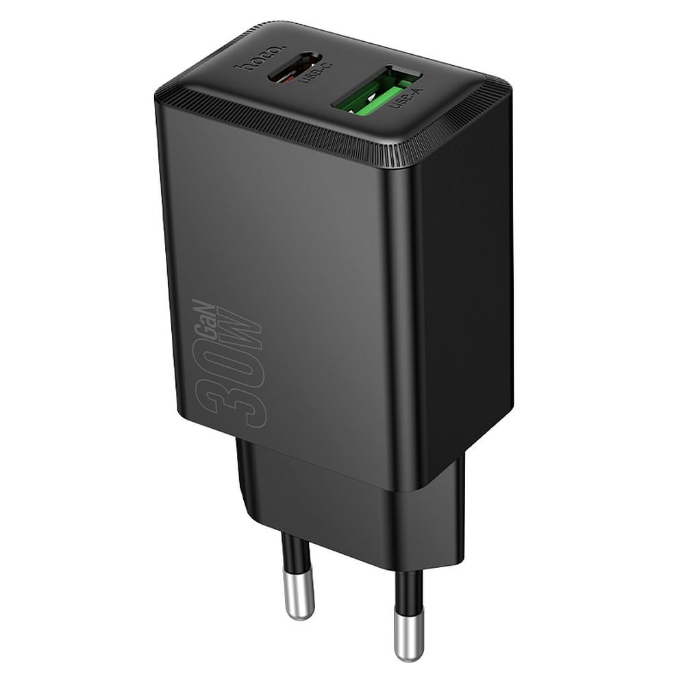 Netzladegerät HOCO N71, 30W, 3A, 1 x USB-A - 1 x USB-C, Schwarz