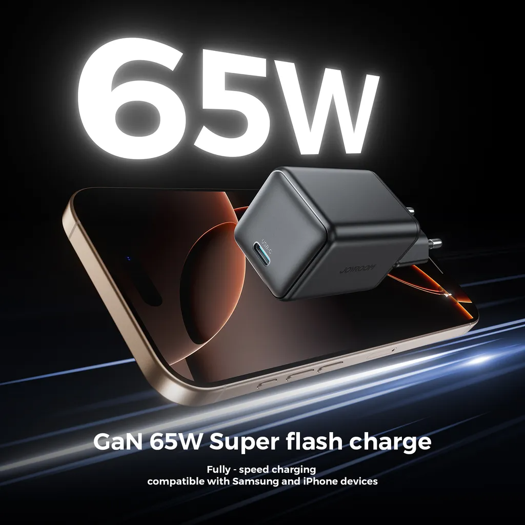 Chargeur Réseau Joyroom JR-TCG18, 65W, 3.25A, 1 x USB-C, Noir