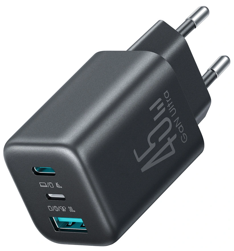 Joyroom Netzladegerät JR-TO1, 45W, 3A, 1 x Lightning - 1 x USB-A - 1 x USB-C, Schwarz