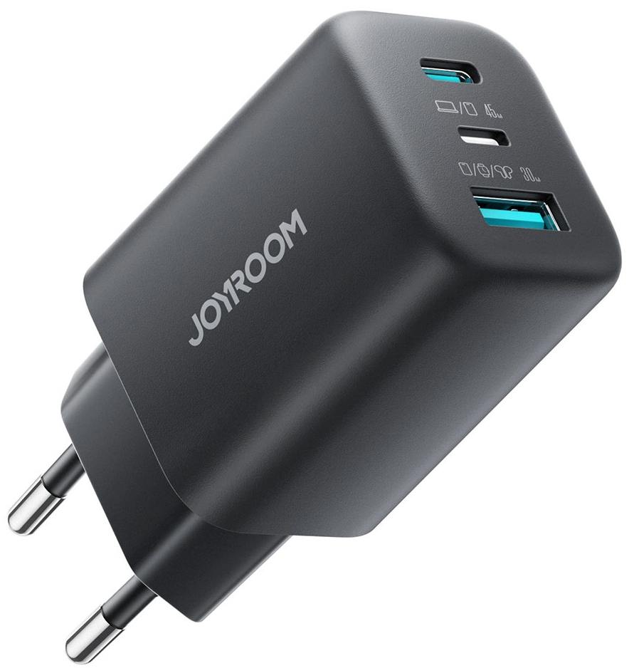Joyroom Netzladegerät JR-TO1, 45W, 3A, 1 x Lightning - 1 x USB-A - 1 x USB-C, Schwarz