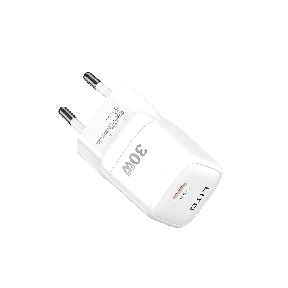 Netzladegerät Lito LC11, 30W, 3A, 1 x USB-C, Weiß