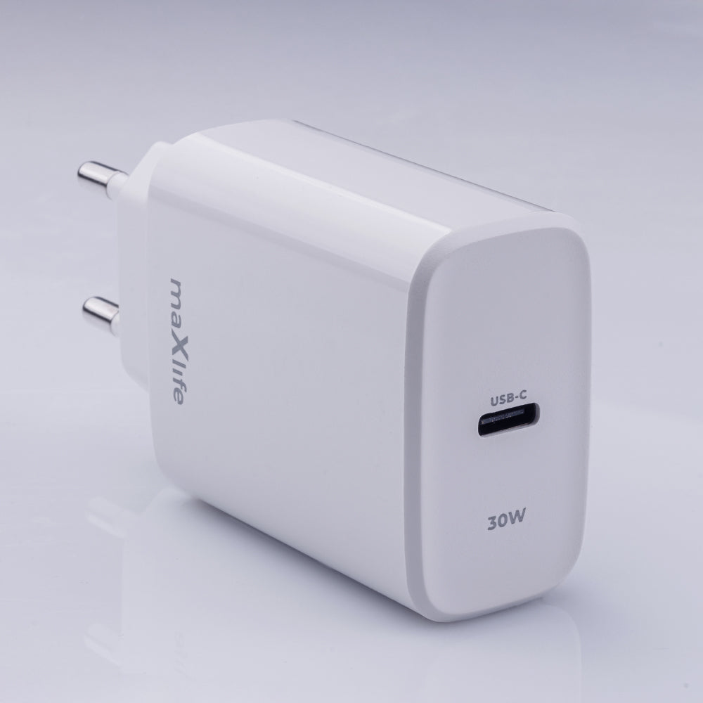 MaXlife MXTC-10-30C Netzwerk-Ladegerät, 30W, 3A, 1 x USB-C, Weiß