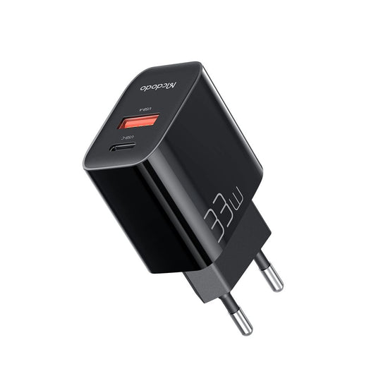 McDodo CH-0921 Netwerkoplader, 33W, 3A, 1 x USB-A - 1 x USB-C, Zwart