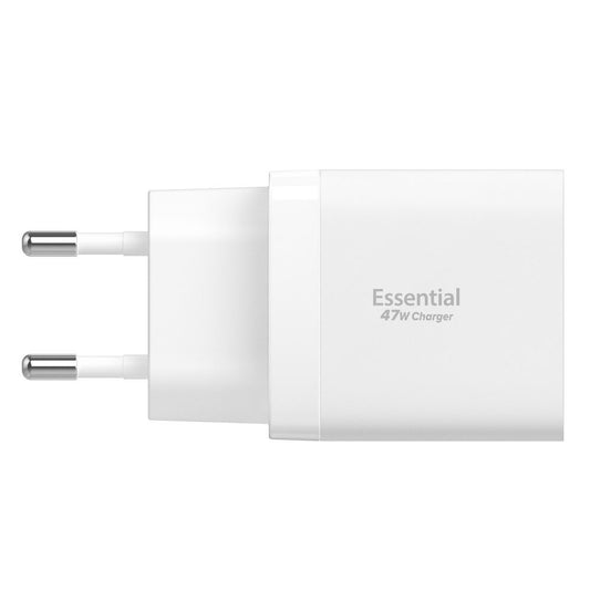 Spigen Essential Netwerkoplader, 47W, 3A, 2 x USB-C, Wit