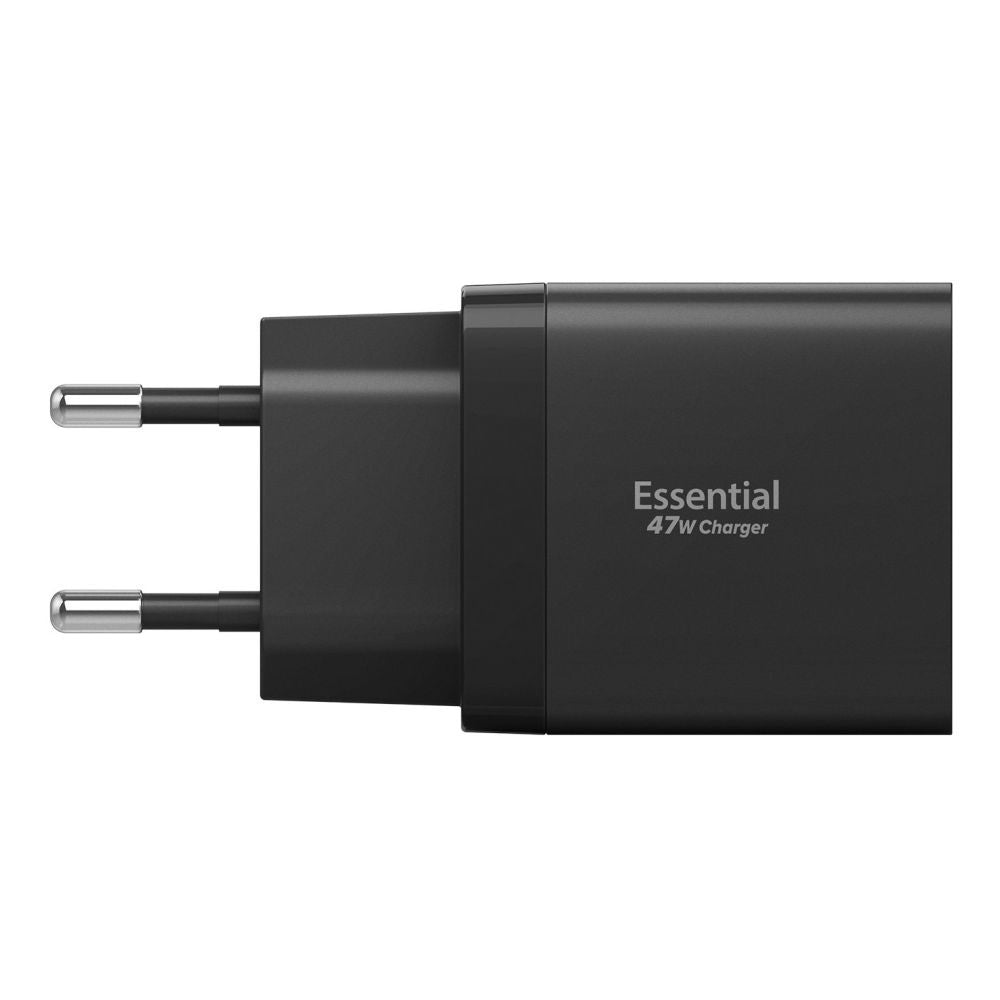 Chargeur Réseau Spigen Essential, 47W, 3A, 2 x USB-C, Noir ACH09457