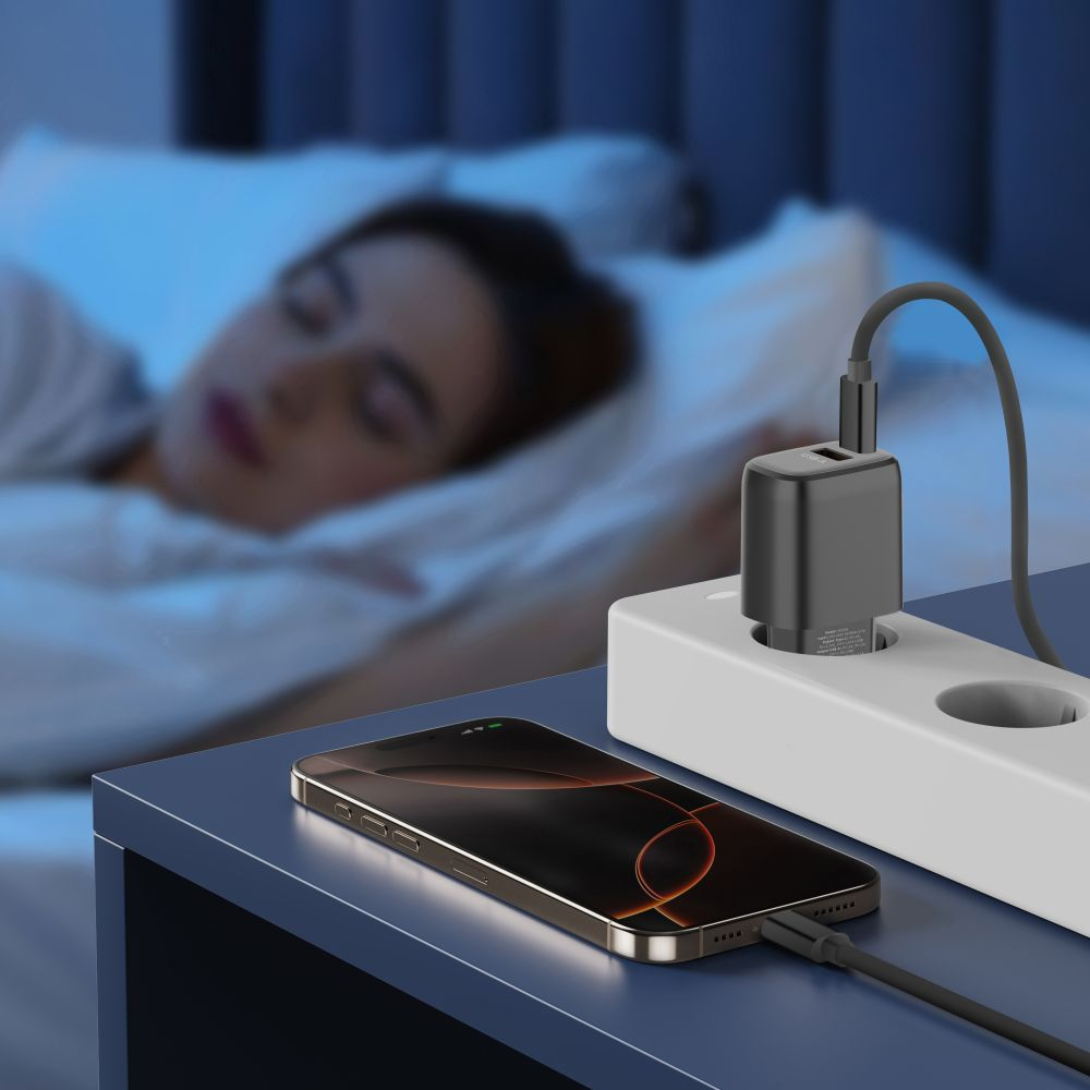 Chargeur Réseau Tech-Protect NCA45W, 45W, 3A, 1 x USB-A - 1 x USB-C, Noir