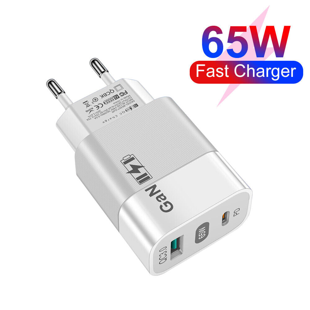 Chargeur Réseau Techsuit CHPD131, 65W, 3.25A, 1 x USB-A - 1 x USB-C, Blanc