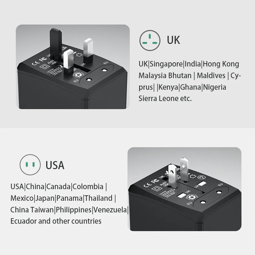 Chargeur Réseau Techsuit HHT904-B3 Travel, 30W, 3A, 3 x USB-A - 1 x USB-C, Noir