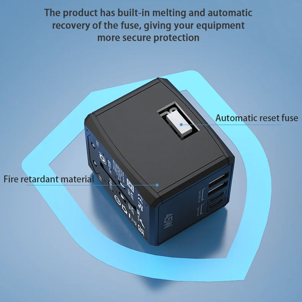 Chargeur Réseau Techsuit HHT905 Travel, 45W, 3A, 2 x USB-A - 2 x USB-C, Noir