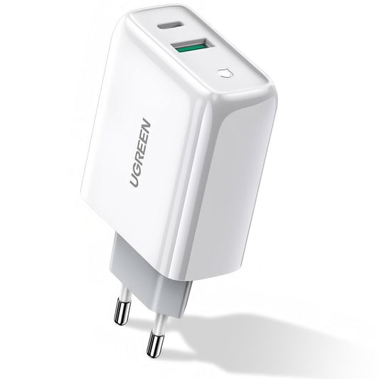 Chargeur réseau UGREEN CD170, 36W, 3A, 1 x USB-A - 1 x USB-C, blanc