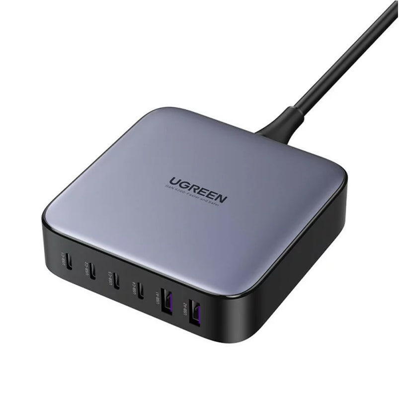 Ladestation UGREEN CD271 Nexode, 200W, 5A, 2 x USB-A - 4 x USB-C, Grau