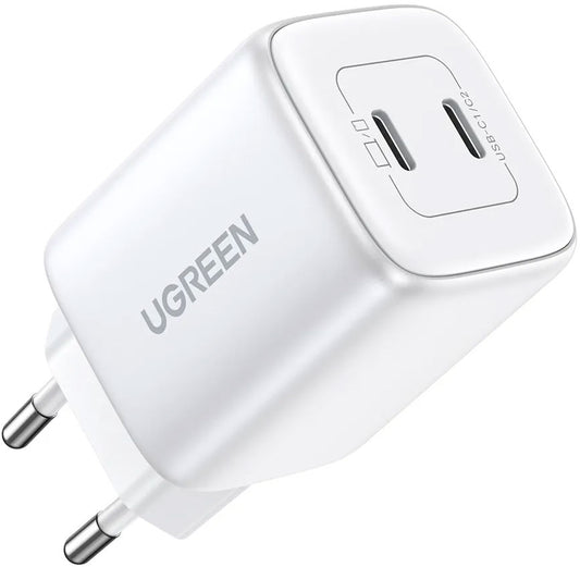 Chargeur Réseau UGREEN CD294, 45W, 3A, 2 x USB-C, Blanc