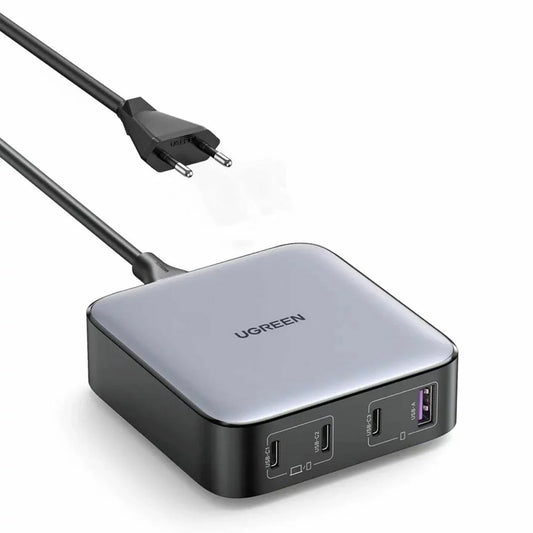 Station de charge UGREEN CD328, 100W, 3A, 1 x USB-A - 3 x USB-C, Gris