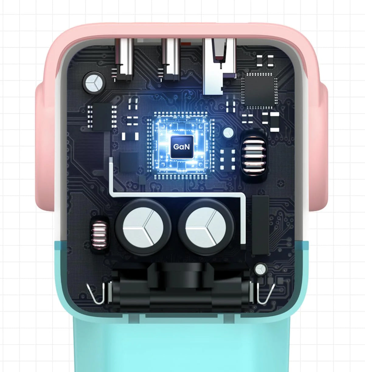 UGREEN CD361 Uno Netwerkoplader, 65W, 3.25A, 1 x USB-A - 2 x USB-C, Turquoise