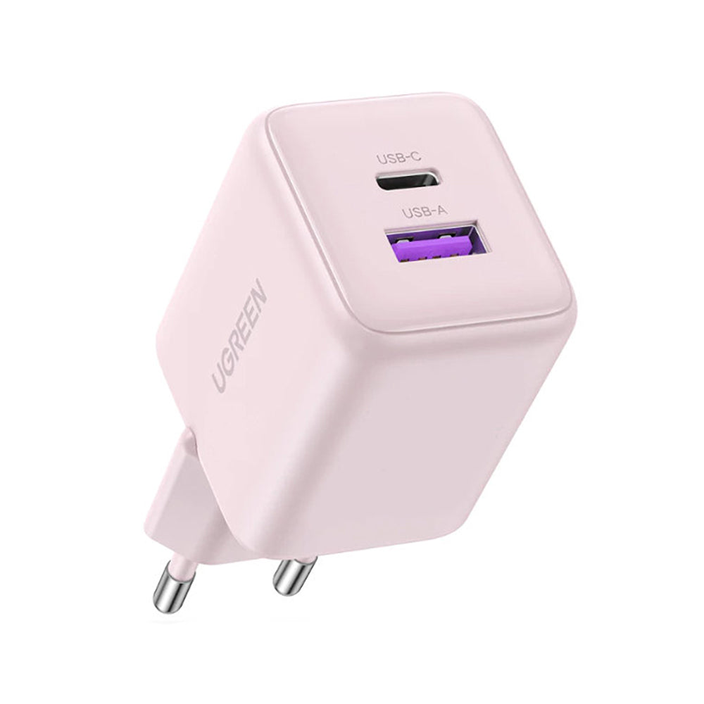 Chargeur Réseau UGREEN X516, 30W, 3A, 1 x USB-A - 1 x USB-C, Rose