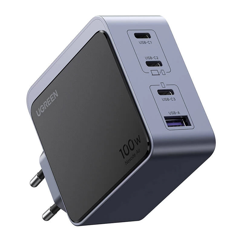 Netwerklader UGREEN X565 Nexode Air, 100W, 5A, 1 x USB-A - 3 x USB-C, Grijs