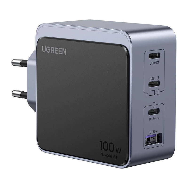 Netwerklader UGREEN X565 Nexode Air, 100W, 5A, 1 x USB-A - 3 x USB-C, Grijs