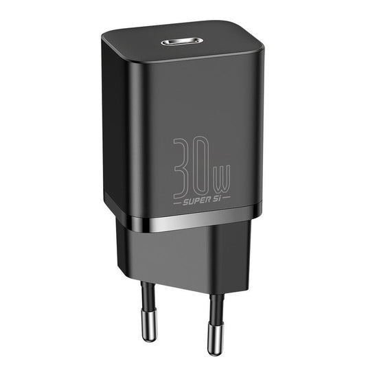 Baseus Super Si netwerkoplader, 30W, 3A, 1 x USB-C, zwart CCSUP-J01