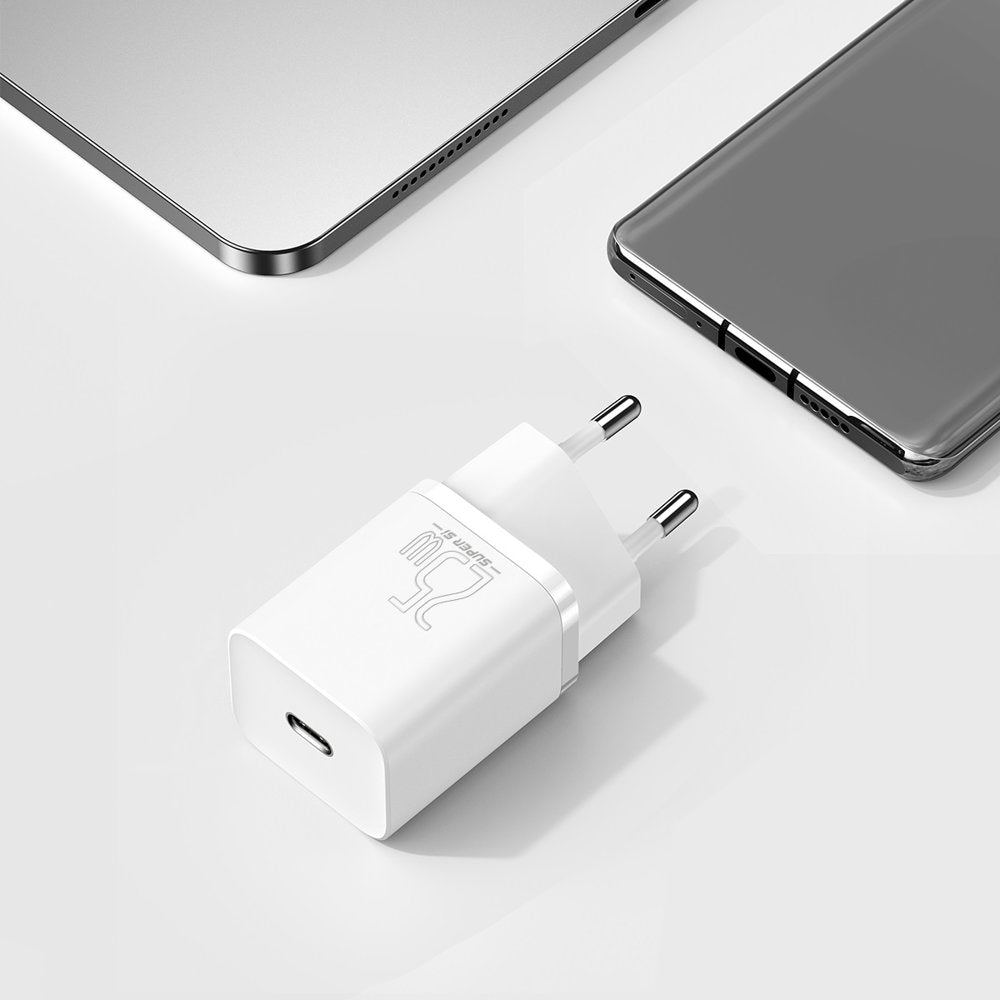 Baseus Super Si Netzwerk-Ladegerät, 25W, 3A, 1 x USB-C, Weiß CCSP020102