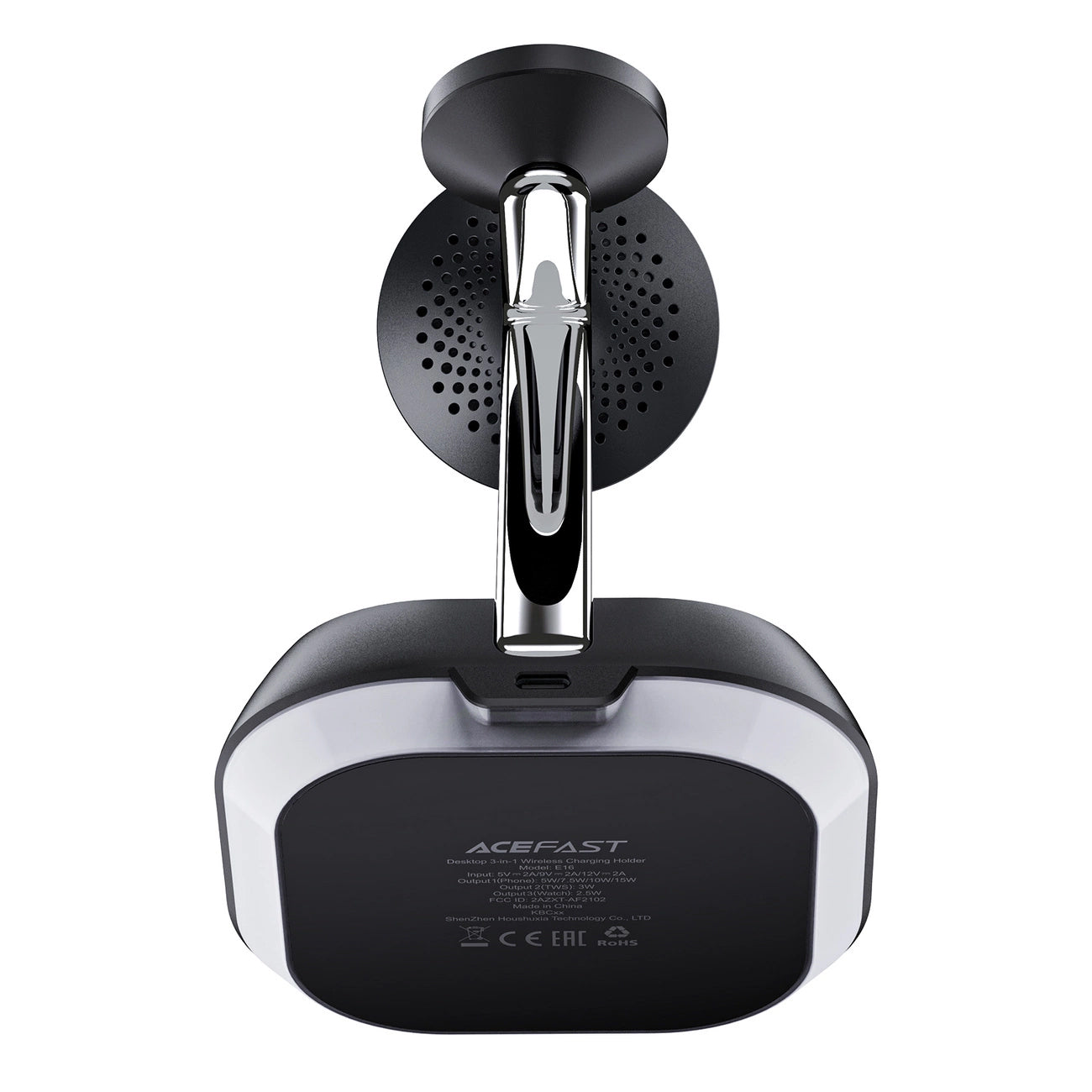 Chargeur Réseau Sans Fil Acefast E16 3en1, 15W, 1.67A, Noir