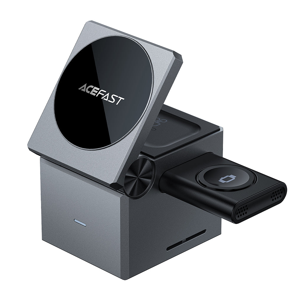 Draadloze Netwerkoplader Acefast E18 Rubik's Cube 3in1, 23W, 1.67A, Gri