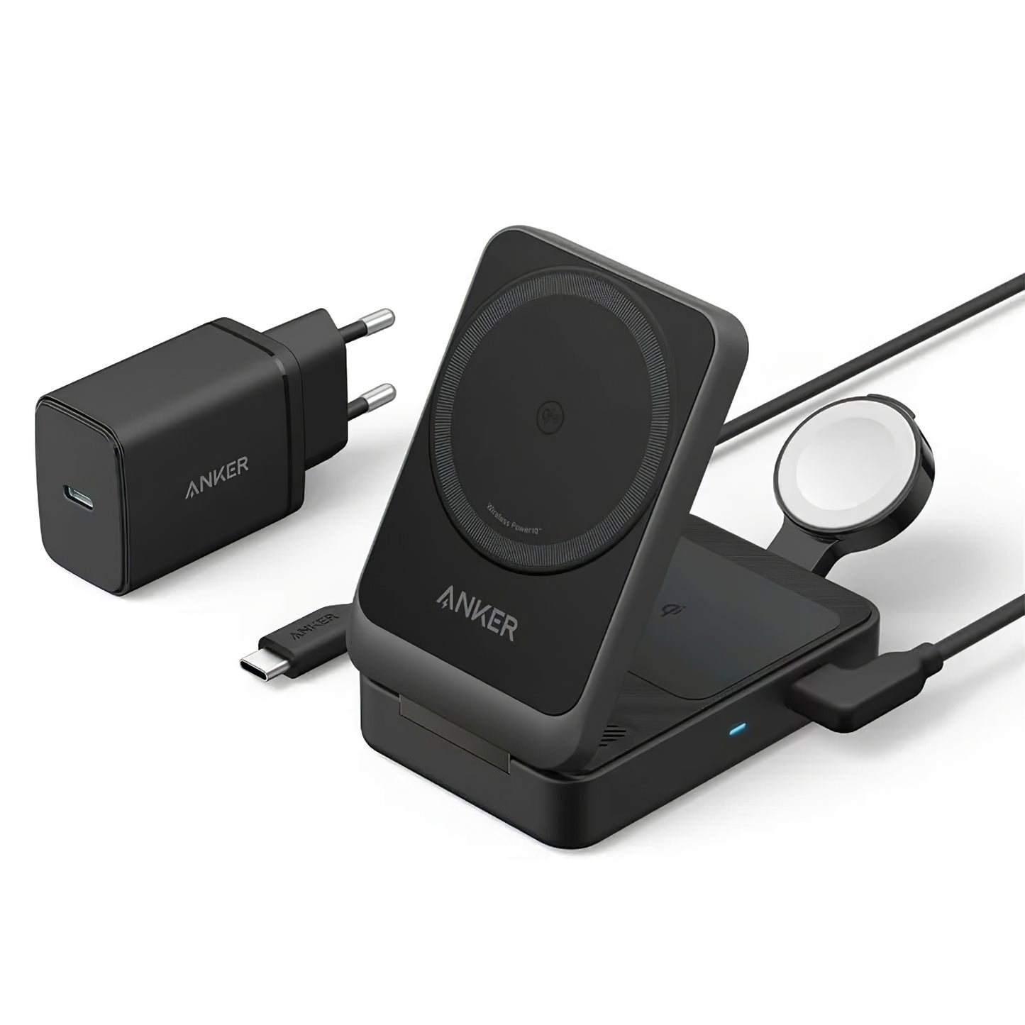 Anker MagGo 3in1 Wireless Netzladegerät, 15W, 1.67A, Schwarz, Wiederverpackt B2557311