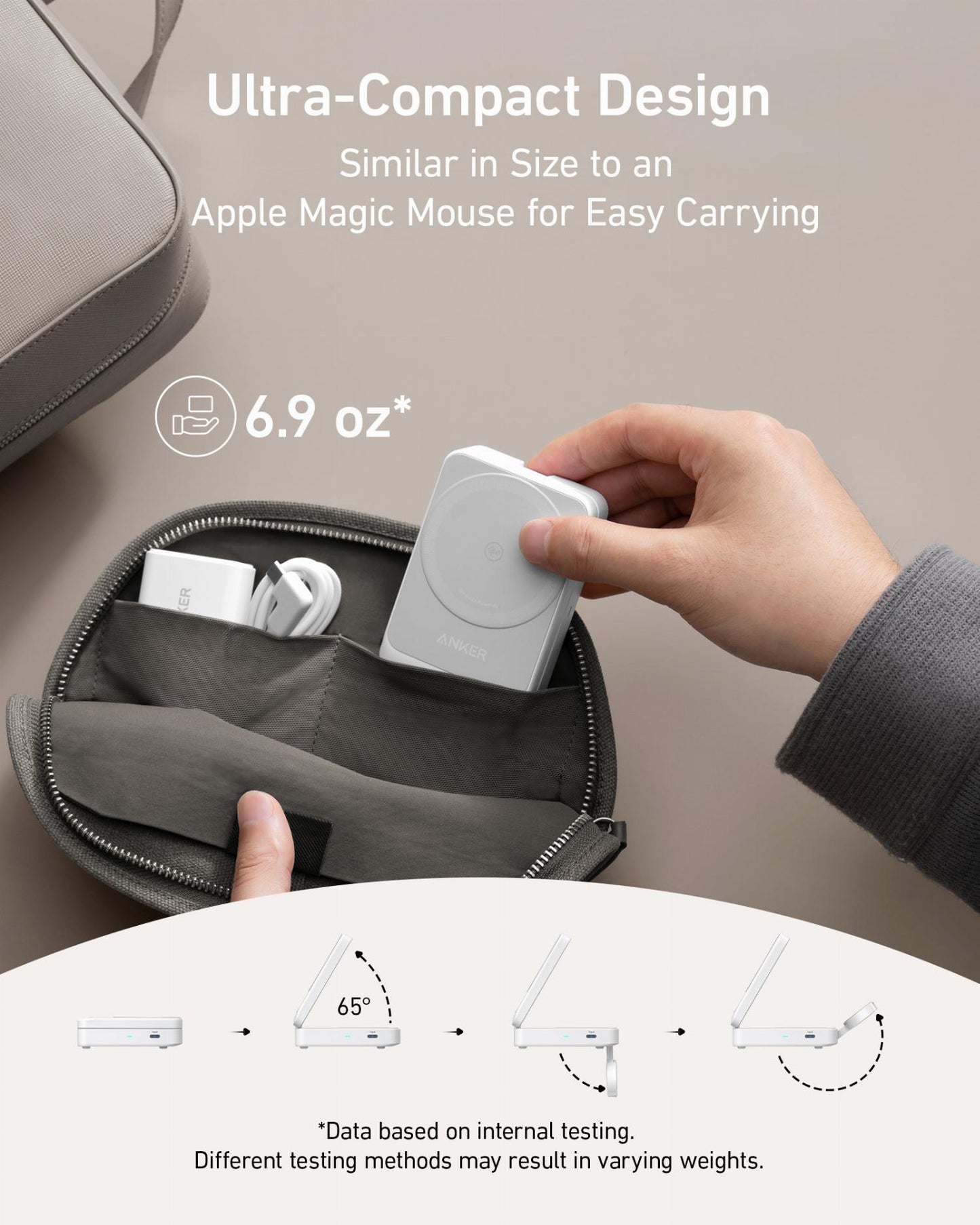 Chargeur Réseau Sans Fil Anker MagGo 3en1, 15W, 1.67A, Blanc B2557321