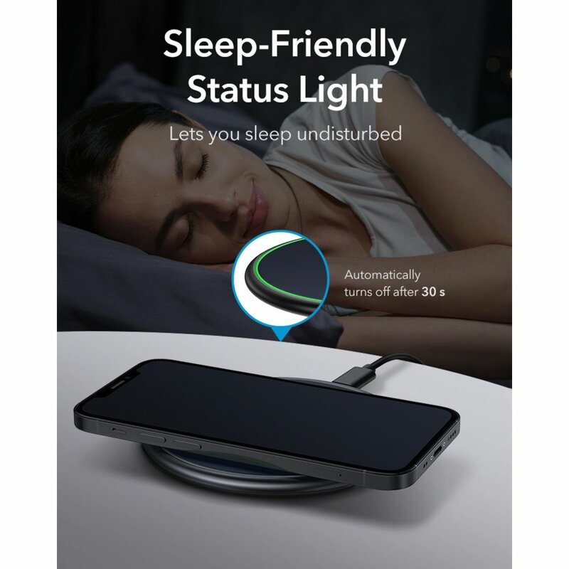 Chargeur Réseau Sans Fil ESR Halolock, 10W, 1.1A, Bleu