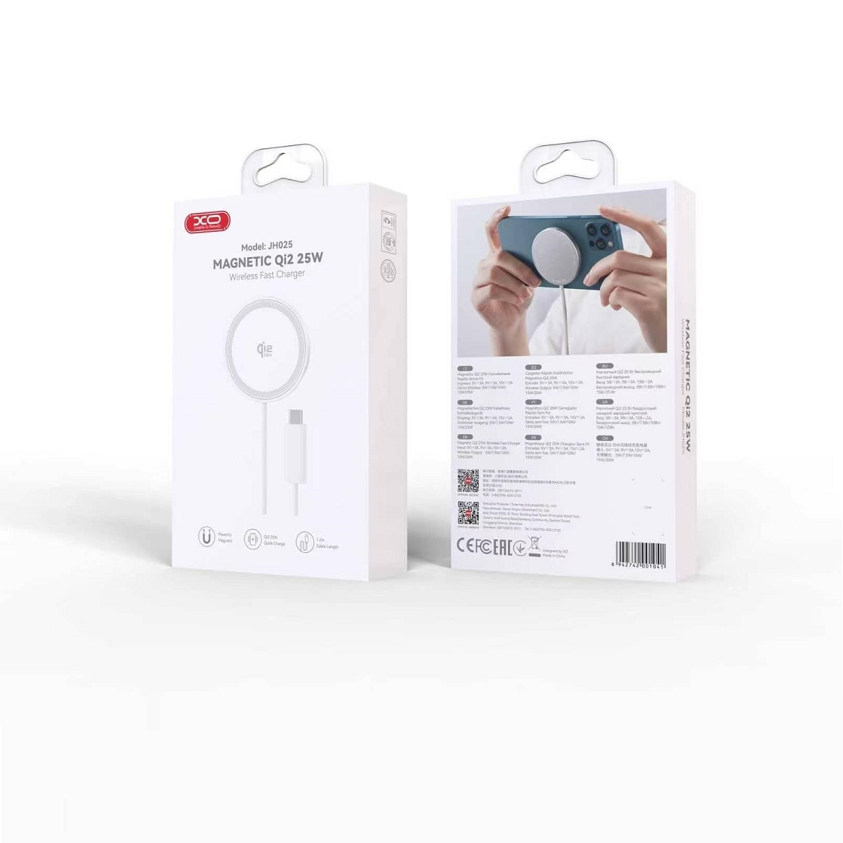 Chargeur Secteur Sans Fil XO Design JH025, 25W, Blanc