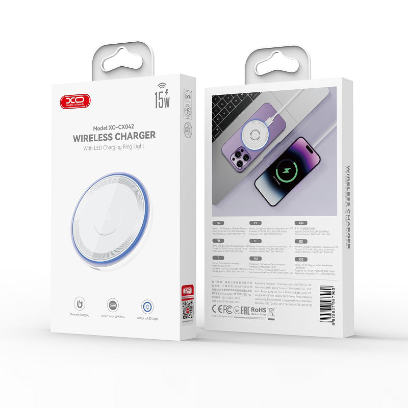 Draadloze netlader XO Design CX042, 15W, 1.67A, Wit