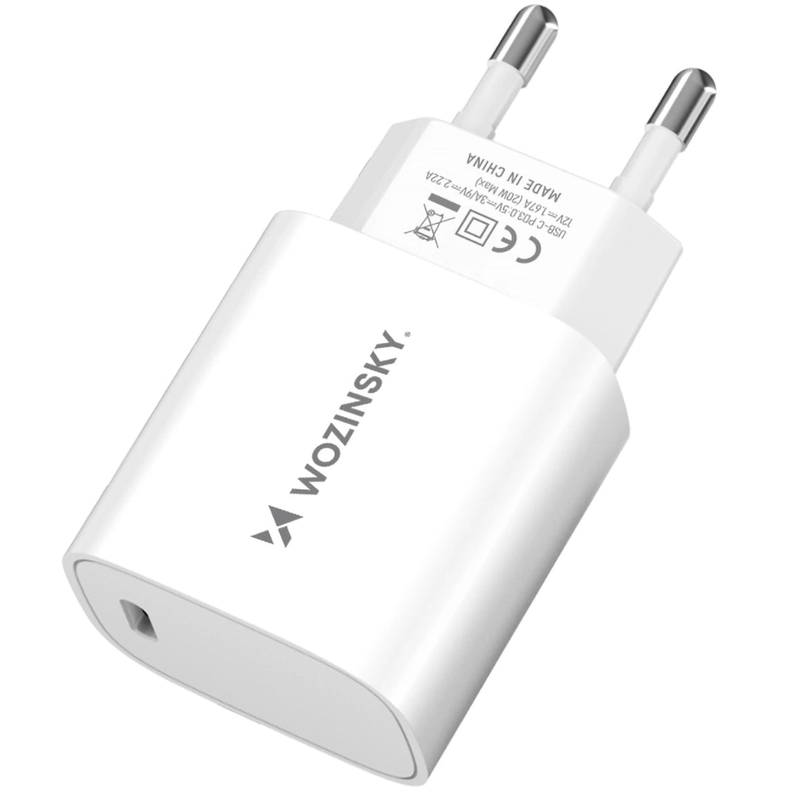 Chargeur Secteur WZK WGWCCW, 20W, 3A, 1 x USB-C, Blanc