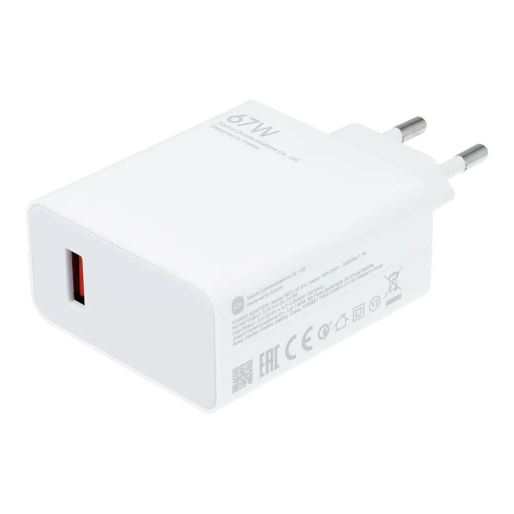 Chargeur Réseau Xiaomi MDY-12-EH, 67W, 6.2A, 1 x USB-A, Blanc