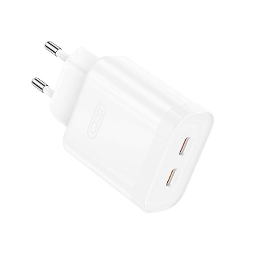Chargeur réseau XO Design L105, 35W, 3A, 2 x USB-C, blanc